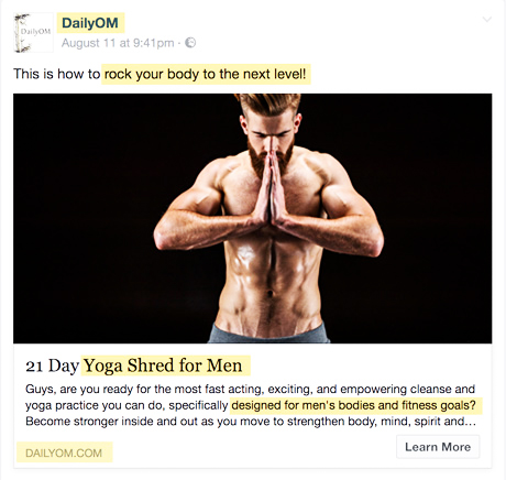 Advert in 'DailyOm' for 'YogaShred' Advert in 'DailyOm' for 'YogaShred'